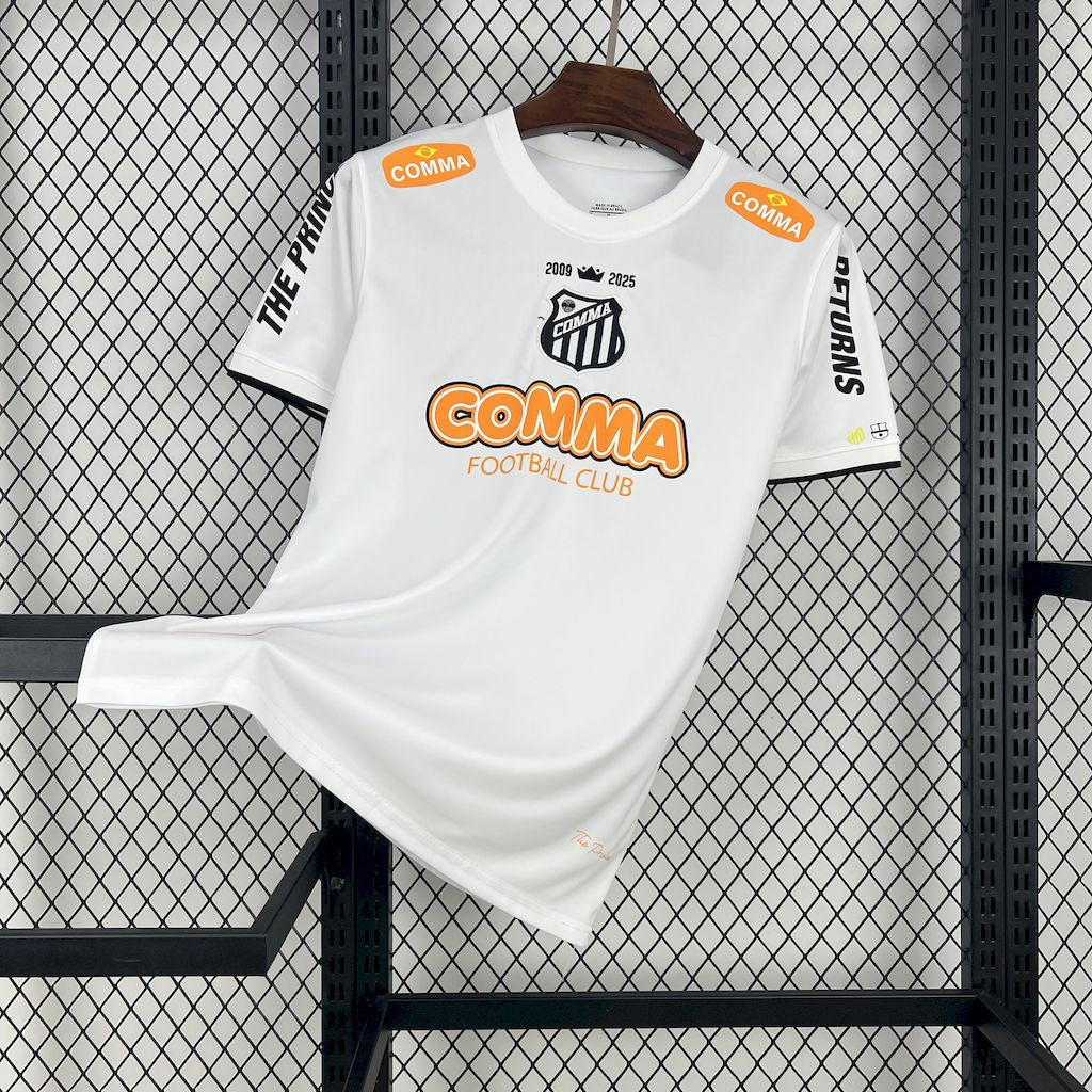"Camisa Santista The Prince - Torcedor Masculina Branca Comma Football - Netmantos"