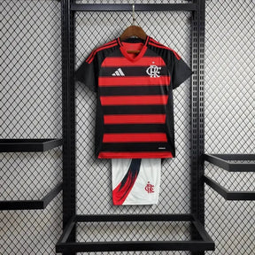 "Camisa Flamengo Home 25/26 - Torcedor Infantil Preta e Vermelha - Netmantos"