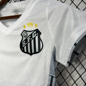 "Camisa Santista Home 24/25 - Torcedor Feminina Branca - Netmantos"