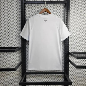"Camisa Santista Home 24/25 - Torcedor Masculina Branca + Patrocínios - Netmantos"