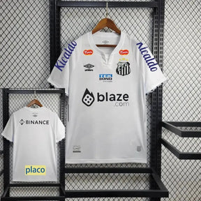 "Camisa Santista Home 24/25 - Torcedor Masculina Branca + Patrocínios - Netmantos"