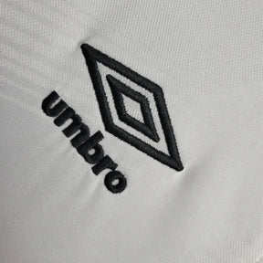 "Camisa Santista Home 24/25 - Torcedor Masculina Branca + Patrocínios - Netmantos"