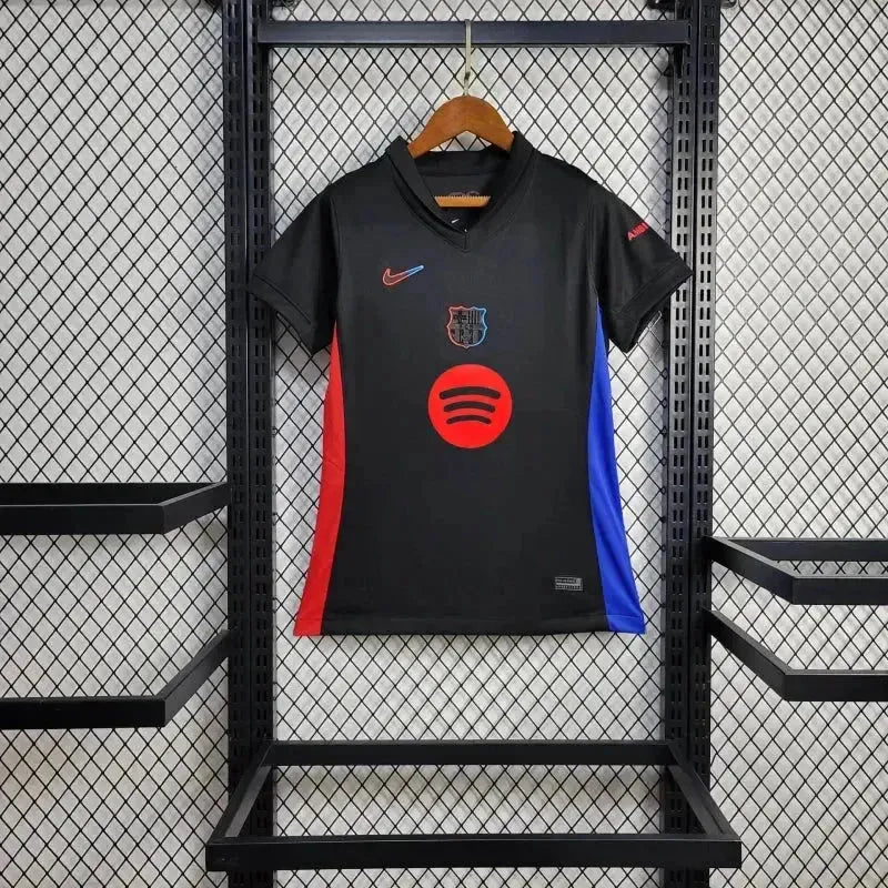 "Camisa Barcelona Away 24/25- Torcedor Feminina Preta - Netmantos"
