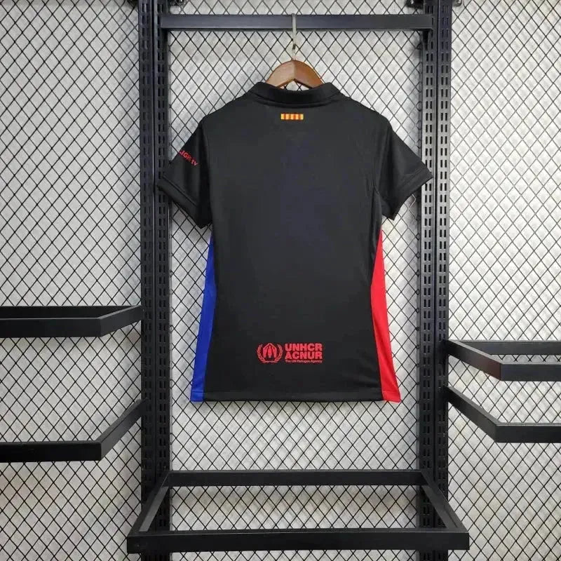 "Camisa Barcelona Away 24/25- Torcedor Feminina Preta - Netmantos"