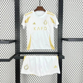 "Camisa Al-Nassr Third Away 24/25 - Torcedor Infantil Branca e Dourada - Netmantos"