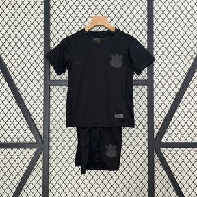 "Camisa Timão Away 24/25 - Torcedor Infantil Preta - Netmantos"
