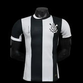 "Camisa Timão Third Away 24/25 - Jogador Masculina Preta e Branca Listrada - Netmantos"