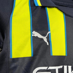 "Camisa Manchester City Away 24/25 - Torcedor Infantil Preta e Verde - Netmantos"