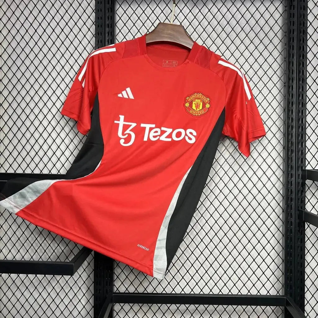 "Camisa Manchester United Treino 24/25 - Torcedor Masculina Vermelha e Preta - Netmantos"