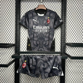 "Camisa AC Milan Goleiro 24/25 - Torcedor Infantil Preta - Netmantos"