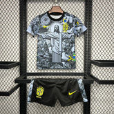 "Camisa Brasil Edição Especial Cristo Redentor 24/25 - Torcedor Infantil Cinza - Netmantos"
