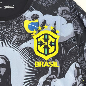 "Camisa Brasil Edição Especial Cristo Redentor - Torcedor Masculina Preta - Netmantos"