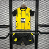 "Camisa Borussia Dortmund Home 24/25- Torcedor Infantil Preta e Amarela - Netmantos"
