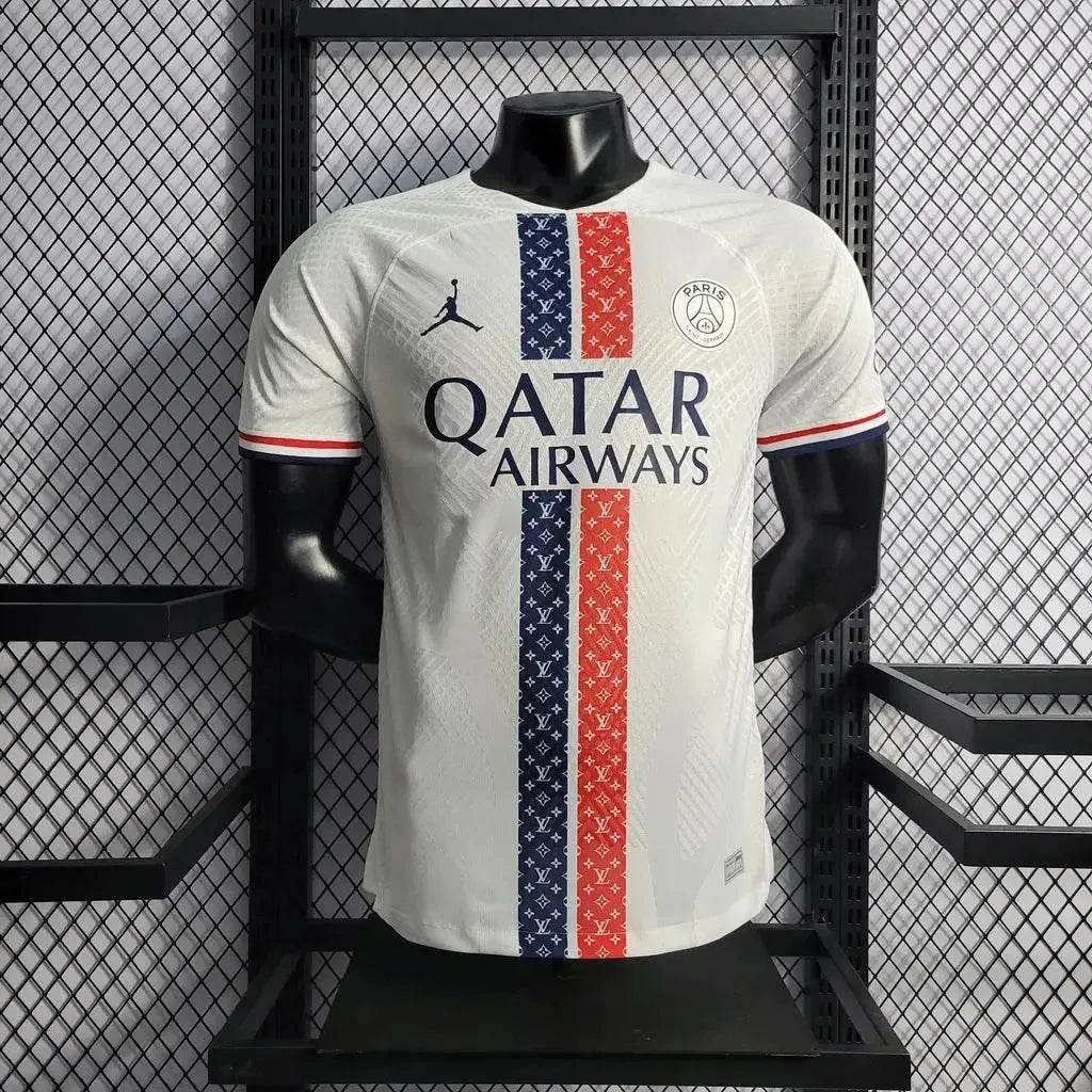 "Camisa PSG x Louis Vuitton 23/24 - Jogador Masculina Branca - Netmantos"