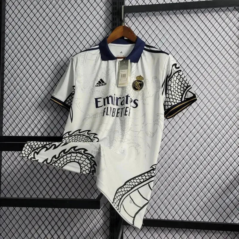"Camisa Real Madrid Dragão Chinês 22/23 - Torcedor Masculina Branca - Netmantos"