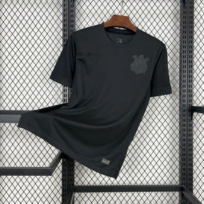 "Camisa Timão Away II 24/25 - Torcedor Masculina Preta + Patrocínios - Netmantos"