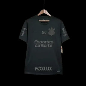 "Camisa Timão Away II 24/25 - Torcedor Masculina Preta + Patrocínios - Netmantos"