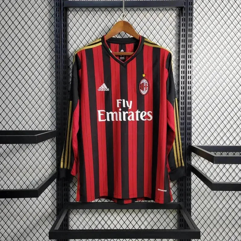 "Camisa AC Milan Retrô 2013/14 - Torcedor Masculina Manga Longa - Netmantos"
