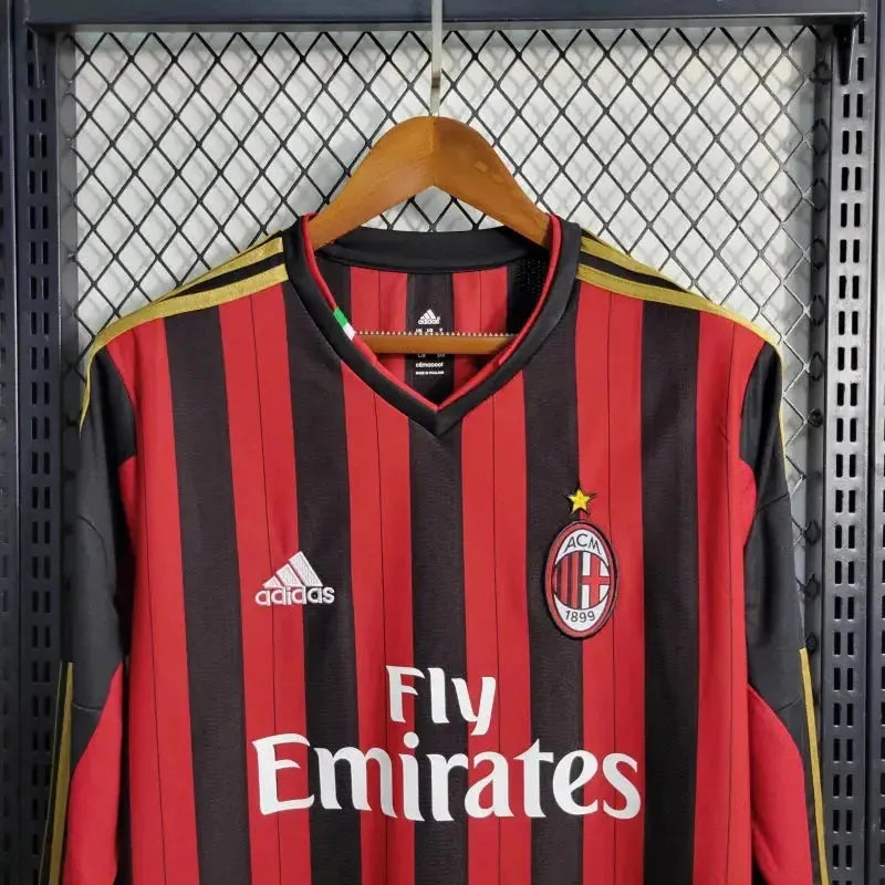 "Camisa AC Milan Retrô 2013/14 - Torcedor Masculina Manga Longa - Netmantos"