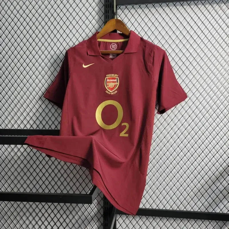 "Camisa Arsenal Retrô 2005/06 - Torcedor Masculina Vermelha - Netmantos"