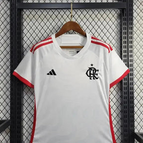"Camisa Flamengo Away 24/25 - Torcedor Feminina Branca + Todos Patrocínios - Netmantos"