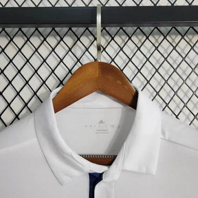 "Camisa Real Madrid Main Retrô 2016/17 - Torcedor Masculina Branca Manga Longa - Netmantos"