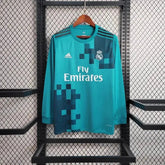 "Camisa Real Madrid Retrô 2017/18 - Torcedor Masculina Azul Manga Longa - Netmantos"