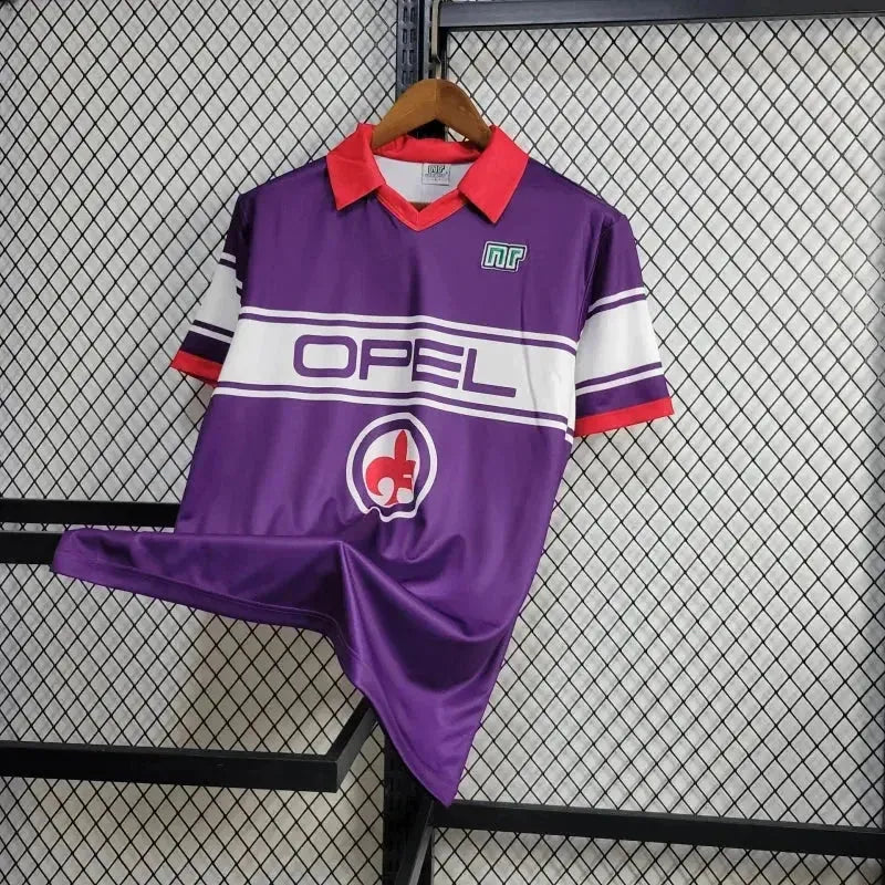 "Camisa Fiorentina Home Retrô 1984/85 - Torcedor Masculina Roxa OPEL - Netmantos"