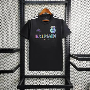 "Camisa Argentina BALMAIN 24/25 - Torcedor Masculina Refletiva Preta - Netmantos"
