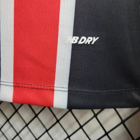 "Camisa São Paulo Away 24/25 - Torcedor Feminina Vermelha e Preta New Balance - Netmantos"