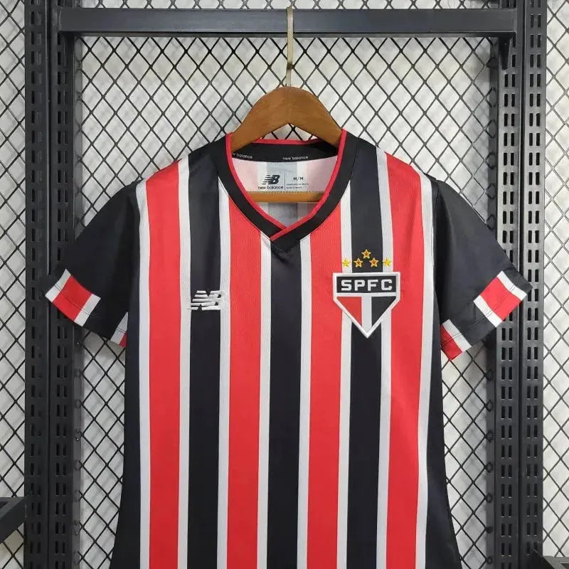 "Camisa São Paulo Away 24/25 - Torcedor Feminina Vermelha e Preta New Balance - Netmantos"