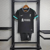 "Camisa Liverpool Away 24/25 - Torcedor Infantil Preta - Netmantos"