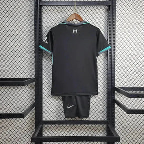 "Camisa Liverpool Away 24/25 - Torcedor Infantil Preta - Netmantos"