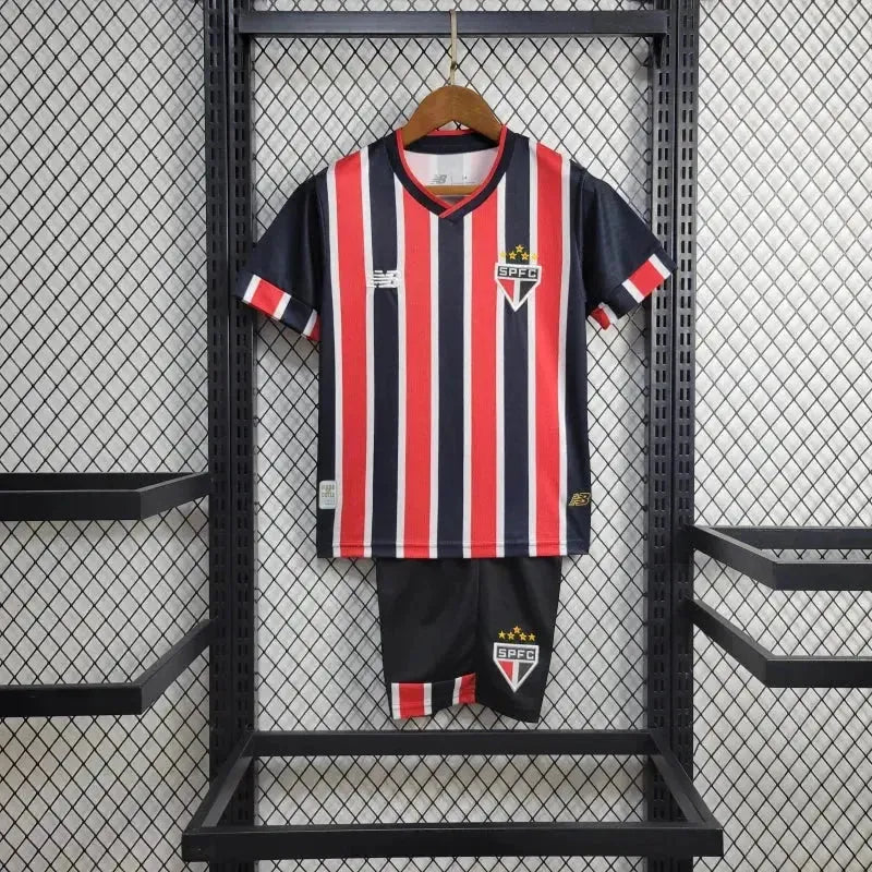 "Camisa São Paulo Away 24/25 - Torcedor Infantil Vermelha e Preta New Balance - Netmantos"