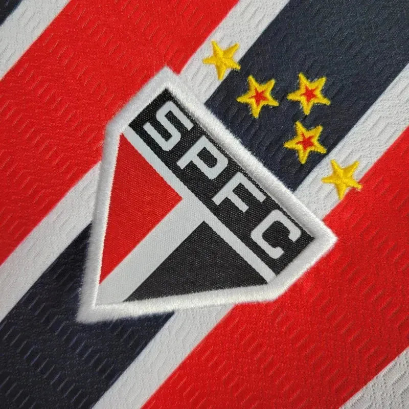 "Camisa São Paulo Away 24/25 - Torcedor Infantil Vermelha e Preta New Balance - Netmantos"