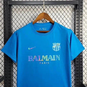 "Camisa Barcelona BALMAIN 24/25 - Torcedor Masculina Refletiva Azul - Netmantos"