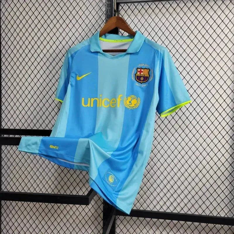 "Camisa Barcelona Retrô Away 07/08 - Torcedor Masculina Azul - Netmantos"