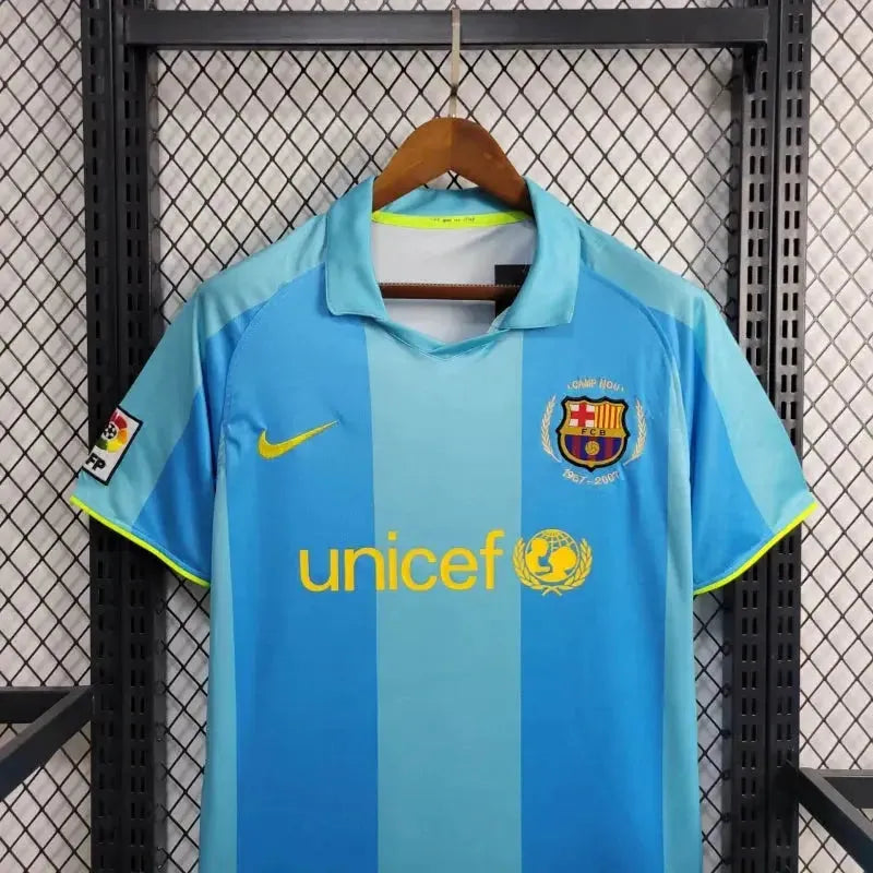 "Camisa Barcelona Retrô Away 07/08 - Torcedor Masculina Azul - Netmantos"