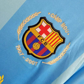 "Camisa Barcelona Retrô Away 07/08 - Torcedor Masculina Azul - Netmantos"