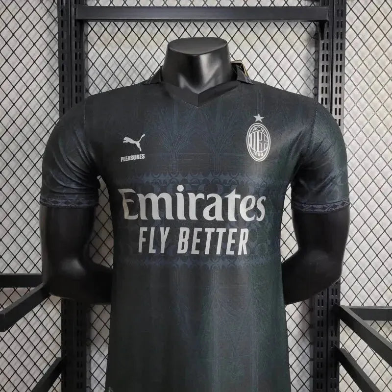 "Camisa AC Milan Co Branded 24/25 - Jogador Masculina Preta - Netmantos"
