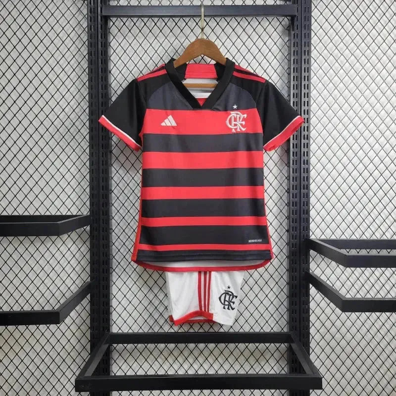 "Camisa Flamengo Home 24/25 - Torcedor Infantil Vermelha e Preta - Netmantos"
