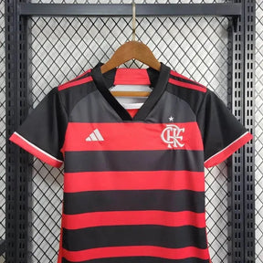 "Camisa Flamengo Home 24/25 - Torcedor Infantil Vermelha e Preta - Netmantos"