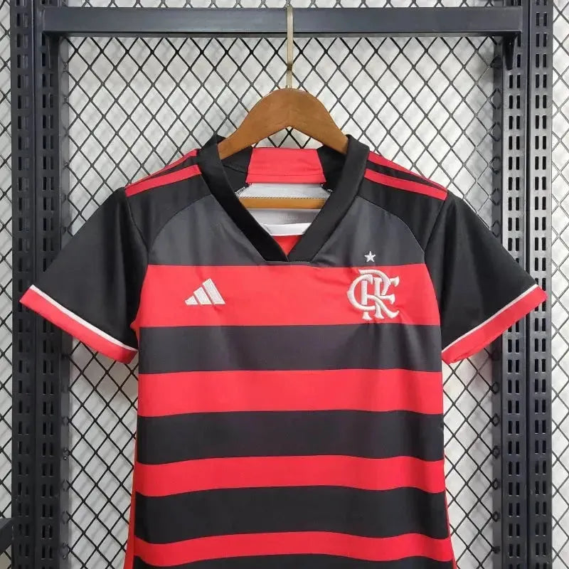 "Camisa Flamengo Home 24/25 - Torcedor Infantil Vermelha e Preta - Netmantos"