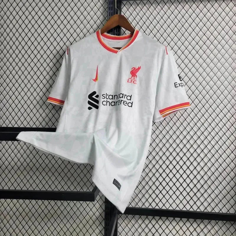 "Camisa Liverpool Away II 24/25 - Torcedor Masculina Branca e Vermelha - Netmantos"