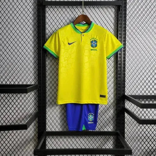 "Camisa Brasil Home 22/23 - Torcedor Infantil Amarela - Netmantos"