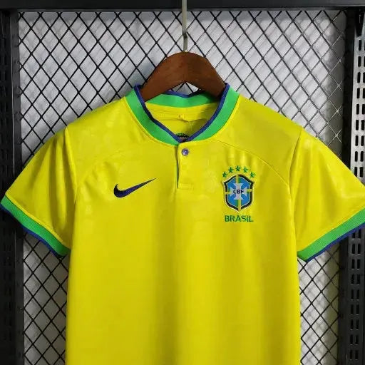 "Camisa Brasil Home 22/23 - Torcedor Infantil Amarela - Netmantos"