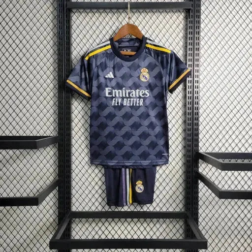 "Camisa Real Madrid Away 23/24 - Torcedor Infantil Preta - Netmantos"
