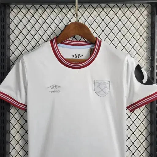 "Camisa West Ham Away 23/24 - Torcedor Infantil Branca - Netmantos"