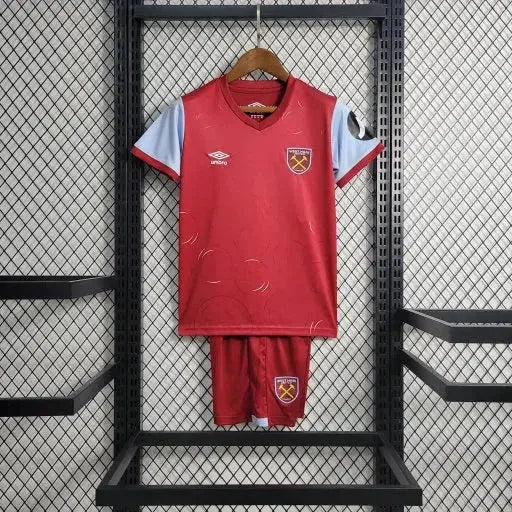 "Camisa West Ham Home 23/24 - Torcedor Infantil Vermelha - Netmantos"