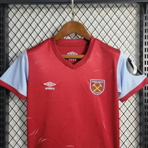 "Camisa West Ham Home 23/24 - Torcedor Infantil Vermelha - Netmantos"